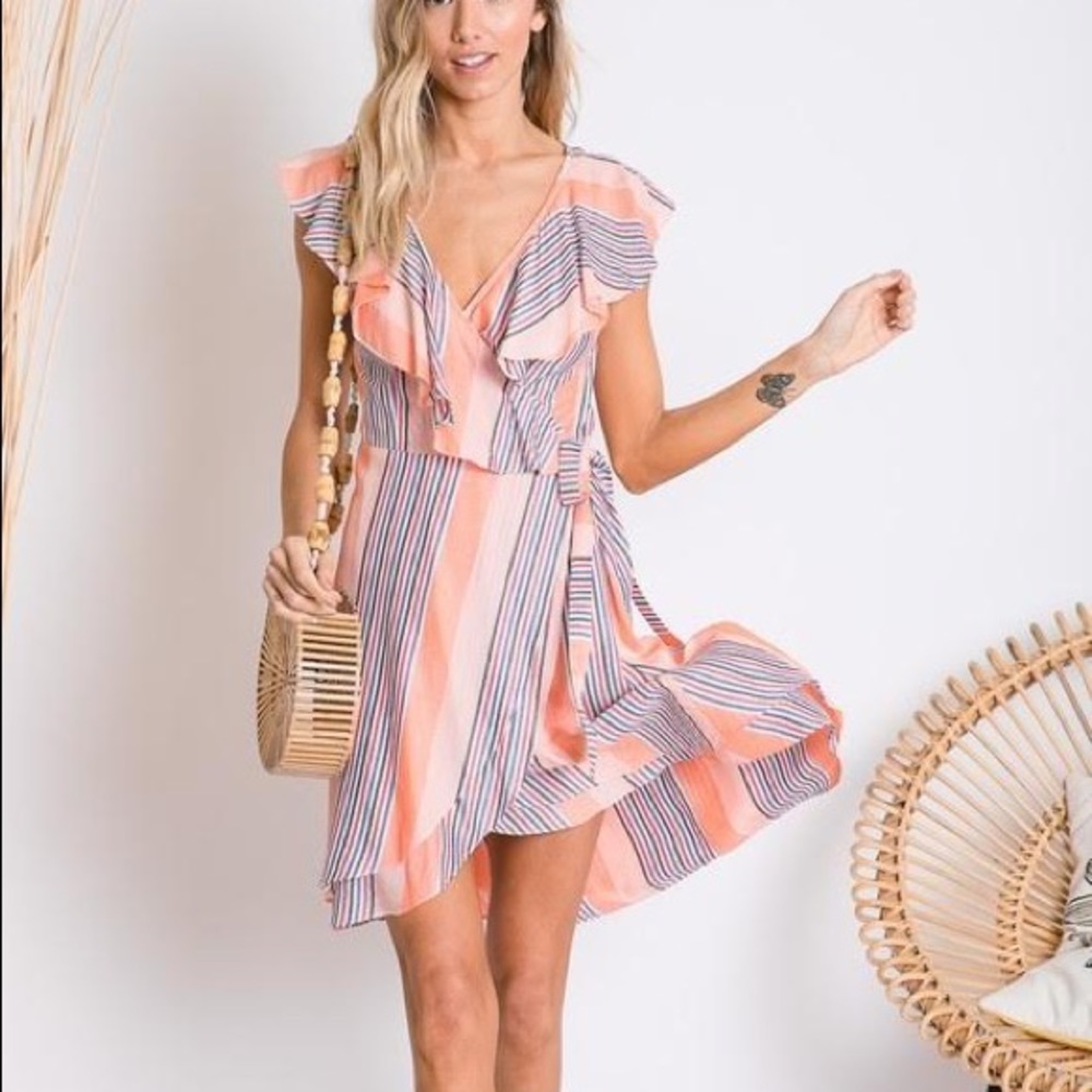 Peach dress super adorable